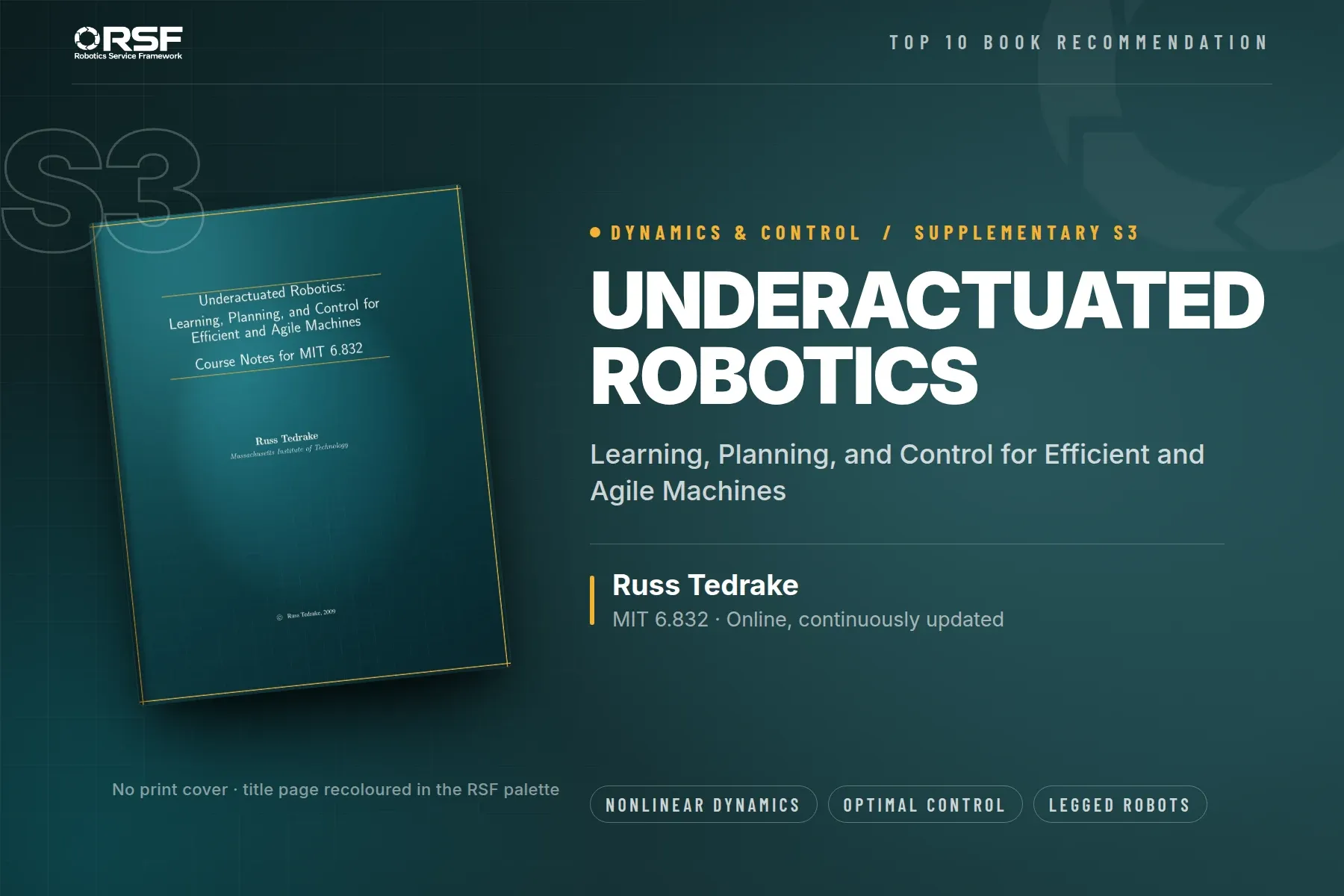 Underactuated Robotics Russ Tedrake — RSF Specialist Shelf · Book S3 of 6